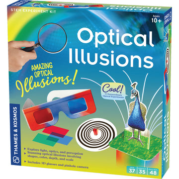 Thames & Kosmos Optical Illusions Stem Experiment Kit | 35 Amazing Optical Experiments | Explore Physics Of Light, Optics, Perception | Includes 3D Glasses | Build A Camera Obscura | For Ages 8+