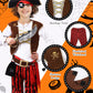 PARTTELY Pirate Costume Set for Boys  Kids Pirate Costume Set for Toddler Halloween Dress Up  Themed Party (8-10Y) Red