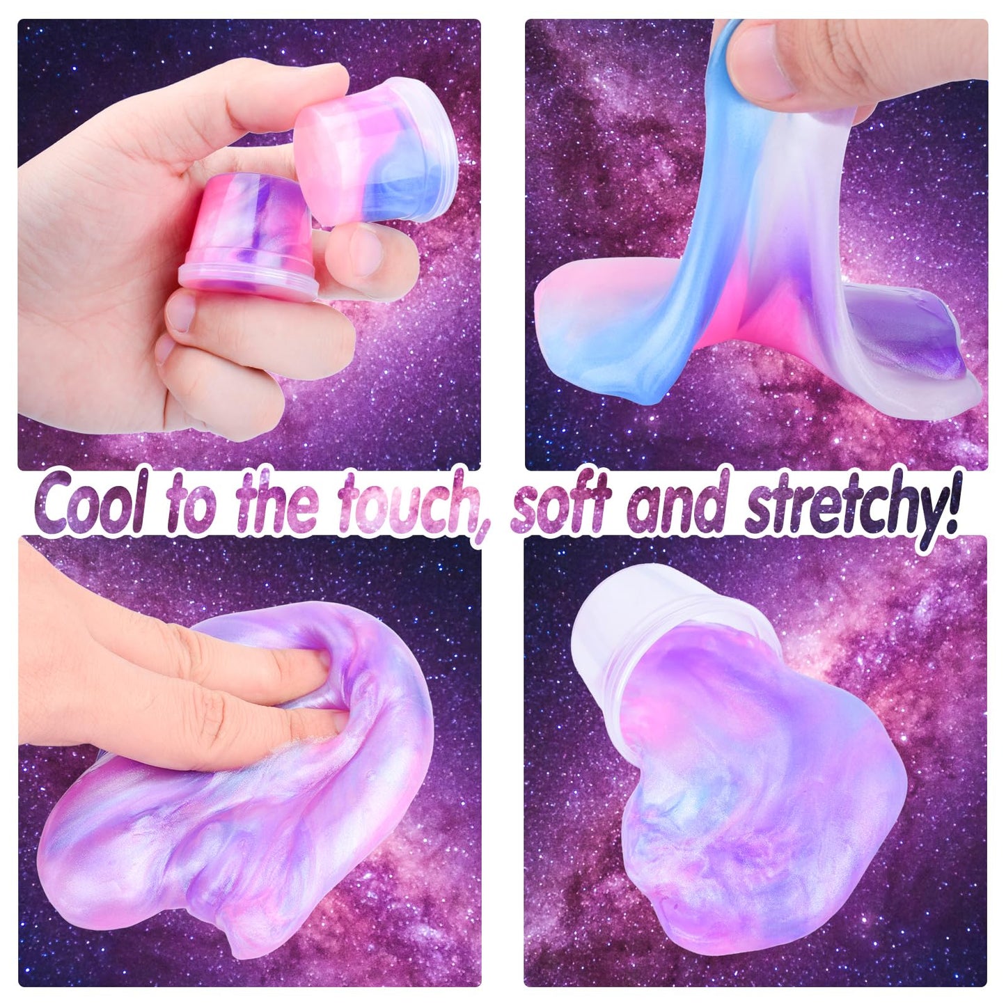 MERMAIDSLIME Unicorn Galaxy Slime Kit - 118 Pack, Non-Sticky, Stress Relief, Medium Size, Colorful (Pink, Purple, Blue, White)