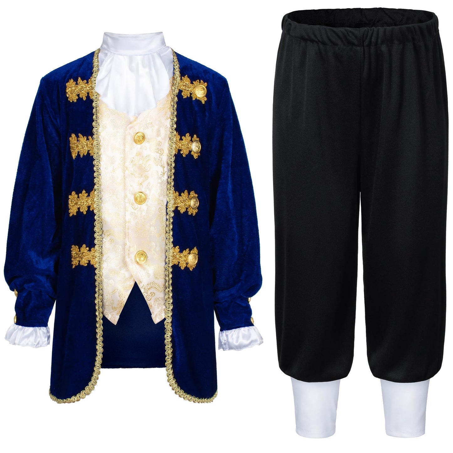 Colonial Costume For Kids America 18Th Patriot General Captain For Boys Halloween Cosplay 3-5T Blue
