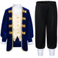 Colonial Costume For Kids America 18Th Patriot General Captain For Boys Halloween Cosplay 9-11 Years Blue