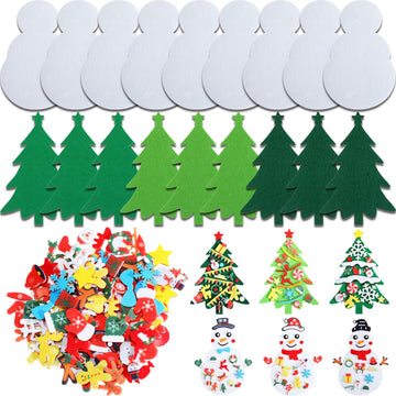 Tatuo Christmas Felt Craft Kits for Kids - DIY Snowman & Christmas Tree Set - Wall-Mounted Crafts - Fun Home Activities