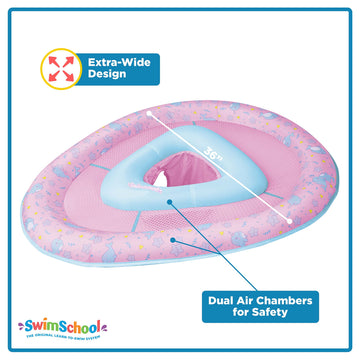 Swimschool Lil Narwal Baby Pool Float - 6-24 Months - Infant Swim Float With Splash & Play Activity Center And Safety Seat - Pin
