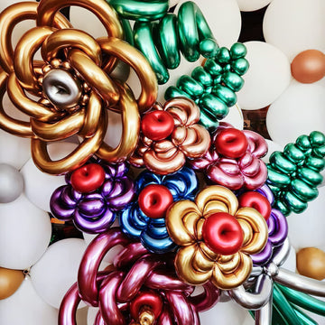 PartyWoo Metallic Twisting Balloons, 50 pcs Long 260Q Modelling in 6 Metallic Colors, Magic Animal Balloons for Childrens Party