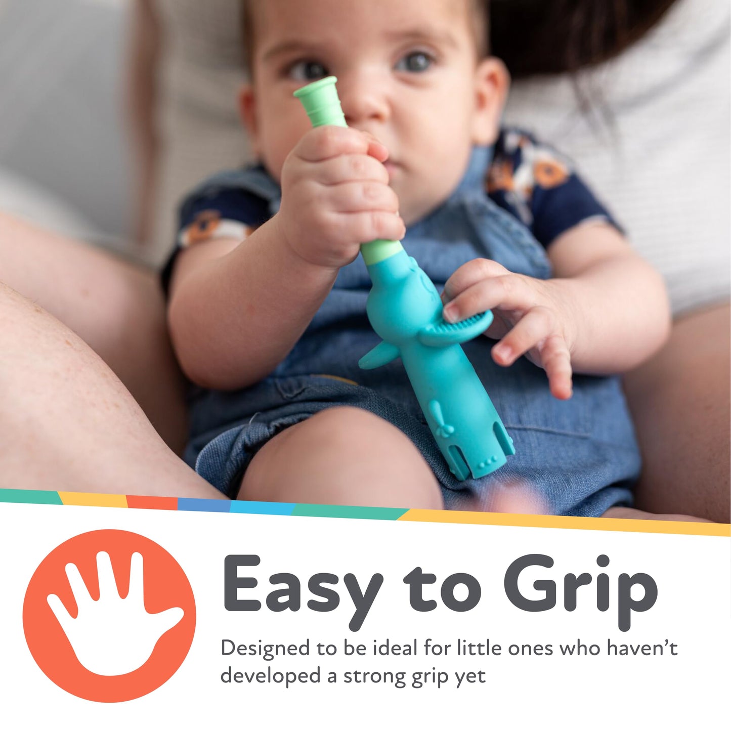 Nuby Tube Teether - (2-Pack) Baby Teething Toy - 3+ Months - Elephant and Giraffe