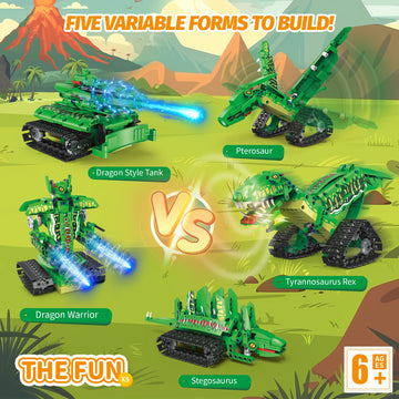 Akwme Rc Robot Building Set - 5 In1 T. Rex Toy With App Or Remote Control, Diy Engineering Robotics/Mech Dinosaur/Dragon Warrior
