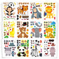 Aowplc 48 Make A Safari Animal Sticker Sheets - Jungle & Zoo Party Favors Supplies - Fun Craft Activities For Kids Ages 3+