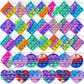 NUENUN 120pcs Random Color Mini Squeeze Pop Bubble Fidget Sensory Toys  Mini Keychain Wrap Small Relieve Anxiety Stress Toy  Pop Bulk Silicone Classroom Prize for Kids mature-themed Party Gift