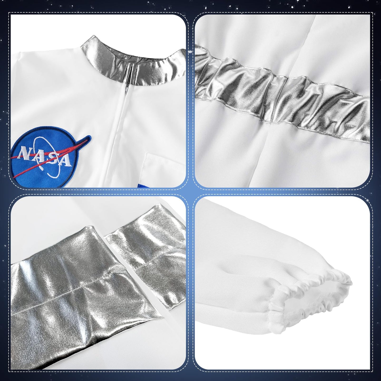 Yqbfb Nasa Astronaut Costumes For Kids: America Spacesuit For Boys Girls Space Jumpsuit Set Halloween Dress Up Cosply (Astronaut