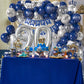 90Th Birthday Decorations Navy Blue Silver,90Th Birthday Balloon Garland Party Decorations With Number 90 Foil Balloons,Happy Bi