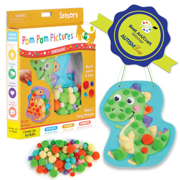 Creativity For Kids Pom Pom Pictures: Dinosaurs - Toddler Learning Toys, Sensory Play For Ages 3+