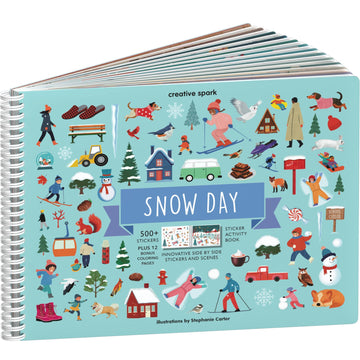 Cupkin Snow Day Sticker Book Activity For Kids, Side By Side Winter Sticker Book, Fun Kid Road Trip Activity, 500+ Kids Stickers