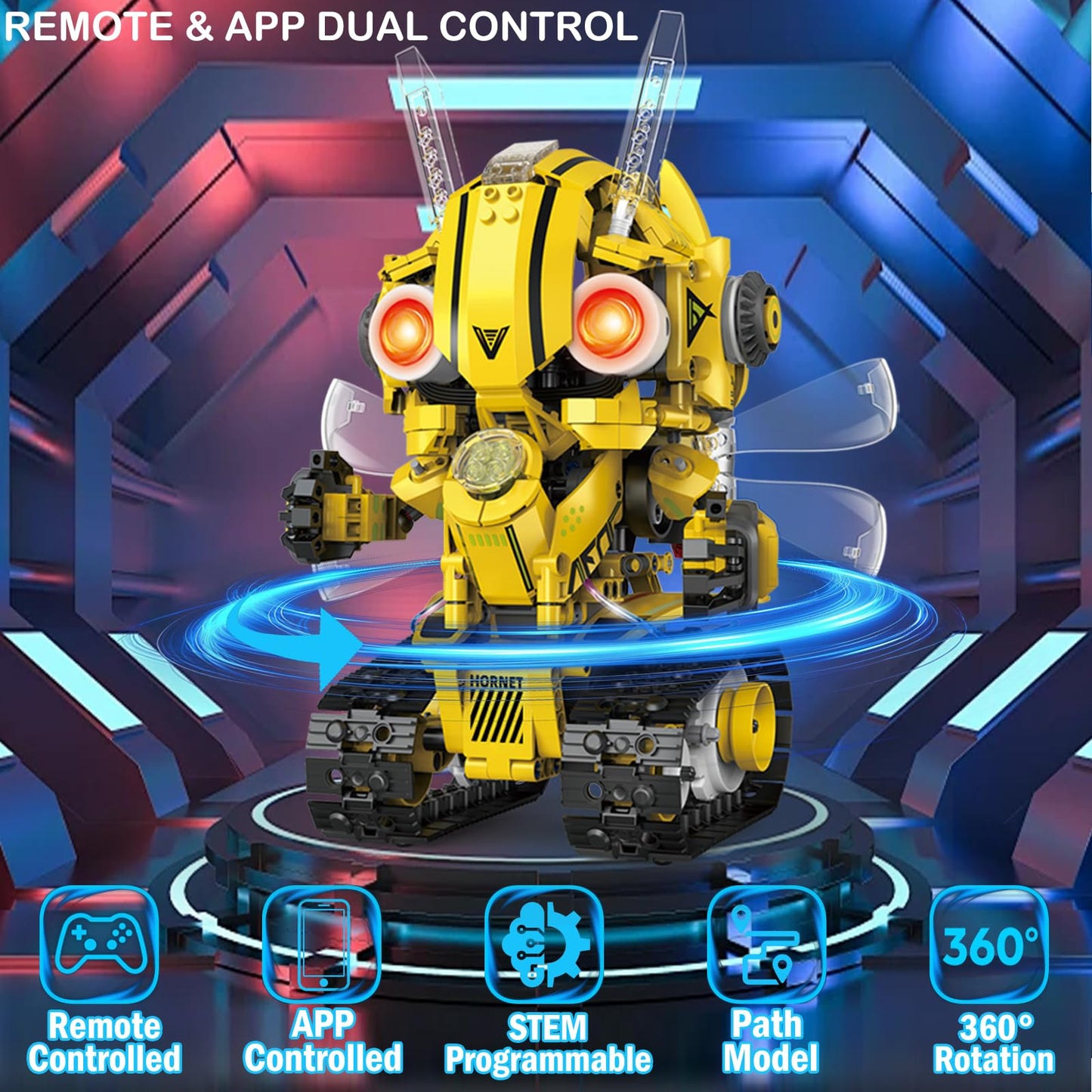 5 in 1 STEM Robot Building Kit with Remote & App Controll  Technic Coding Robotic Toys for Kids Ages 8-13 with LED-Lights Christmas Birthday Gift for Boys & Girls Age 6 7 8 9 10 11 12+ (673PCS)