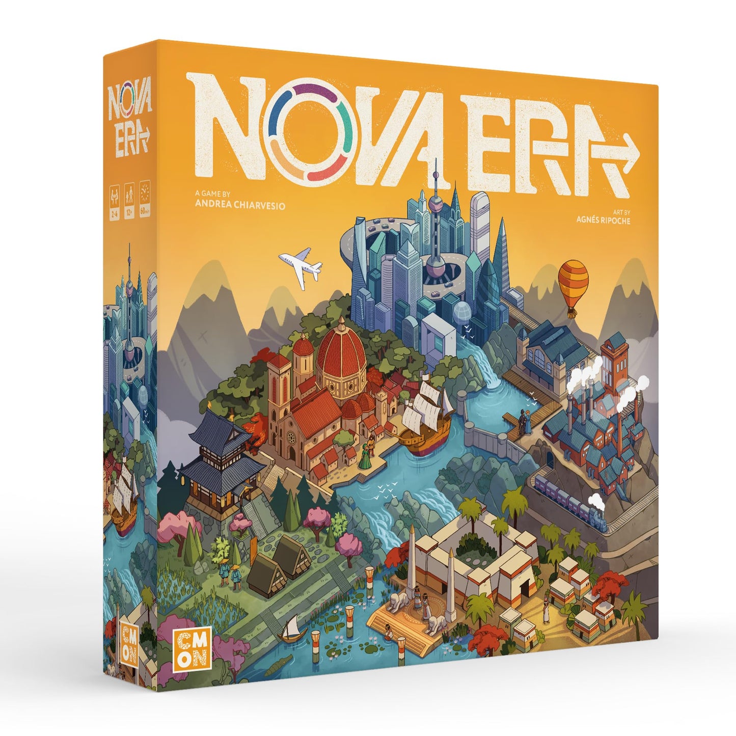 Nova Era Board Game - Civilization Building & Economic Strategy Game, Accessible Game For Kids & Adults, Ages 12+, 2-4 Players,