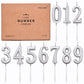 PHD CAKE 10-Pieces Silver Numeral Birthday Candles, Cake Numeral Candles Number 0-9 Glitter Cake Topper Decoration for Birthday,