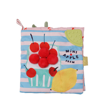 Manhattan Toy Mini-Apple Farm Soft Activity Crinkle Book For Baby & Toddler With Discovery Mirror And Textured Teether Multicolo