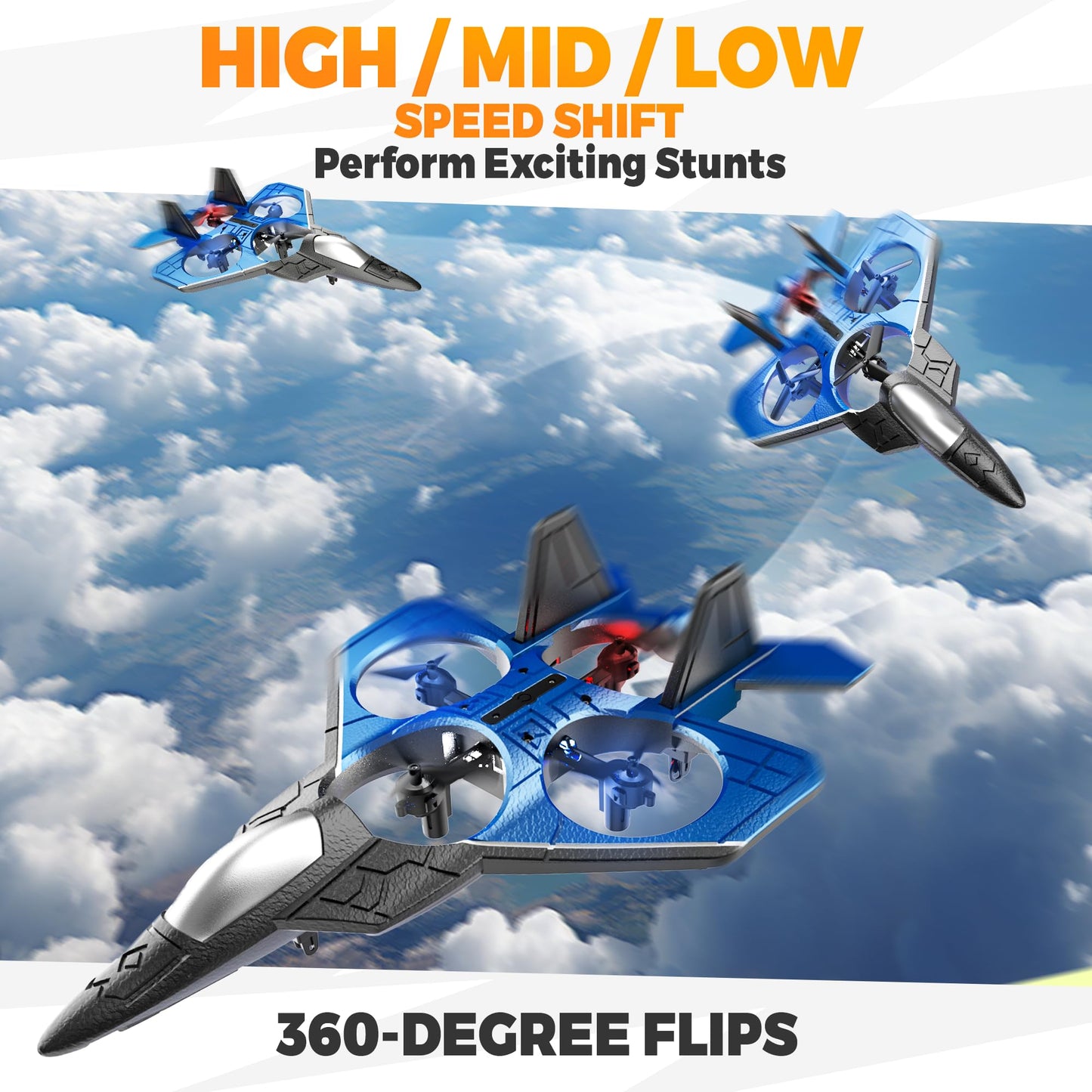 Bezgar Rc Fighter Airplane?F-22 Raptor Mini Drone Remote Control Jet Plane Stunt Drone For Adults & Kids Toy With Light Gift For