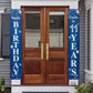 Happy 11Th Birthday Yard Sign Door Banner - Cheers To 11 Years Birthday Party Decorations Supplies For Men Women - Blue