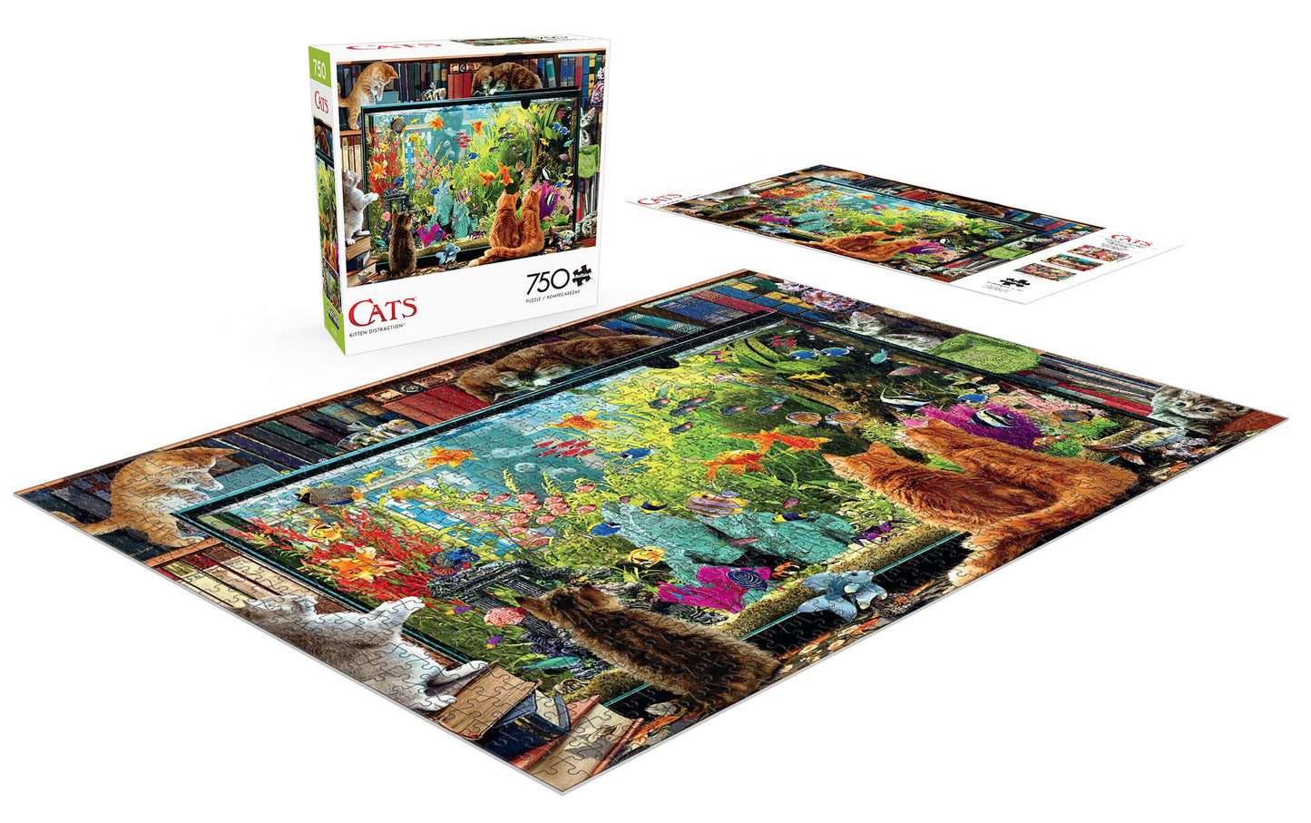 Buffalo Games 750 Piece Jigsaw Puzzle - Kitten Distraction - Large Multicolor Paper Puzzle for Adults - Model 17307