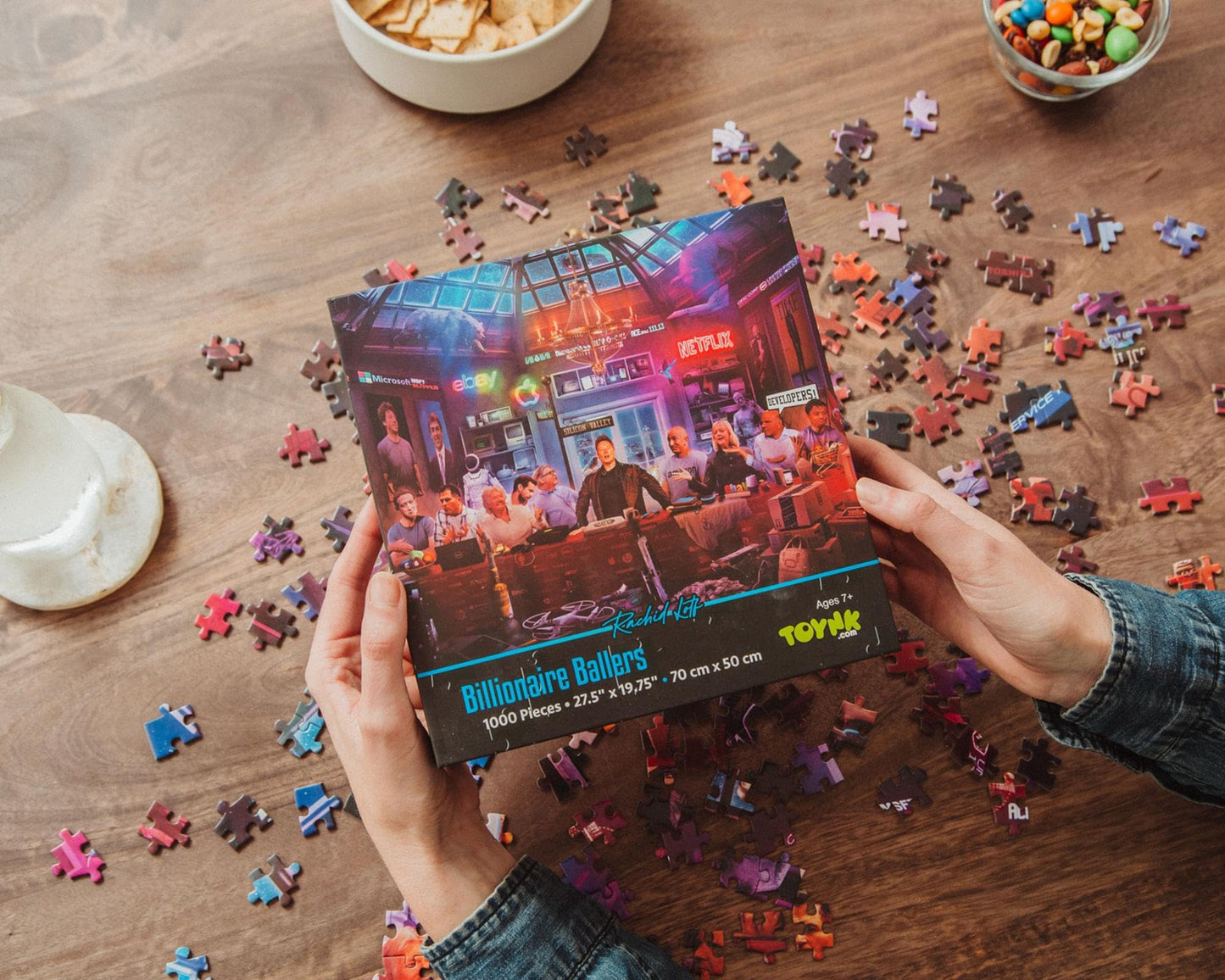 Tech Billionaires 1000-Piece Jigsaw Puzzle by Rachid Lotf | Stress Relief 1000 Piece Jigsaw Puzzle for mature-themed | Interactive Brain Teaser Game | Educational Puzzle & Games for mature-themeds | 29 x 20 Inches