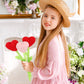 ZJoey 10 Pcs Plush Heart Flower Stuffed Bendable Stems Plush Bouquet Toy Soft Rose Flower 12.6 Inch for Christmas 2025 Mother's