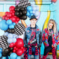 Race Car Balloons Arch Garland Kit Red Blue Black Checkered Flag Foil Balloon Racing Car Theme Two Fast 2Nd Birthday Race Car Theme Party Decorations Supplies For Boys