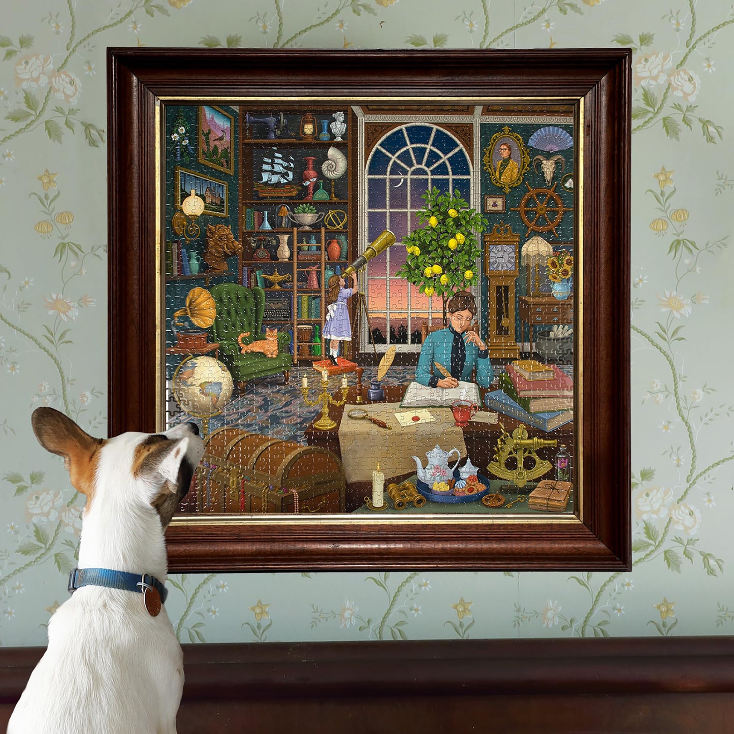 eeBoo Piece & Love: Alchemist's Library - 1000 Piece Puzzle - mature-themed Square Jigsaw  23x23  Includes Image Reference Insert  Glossy Pieces