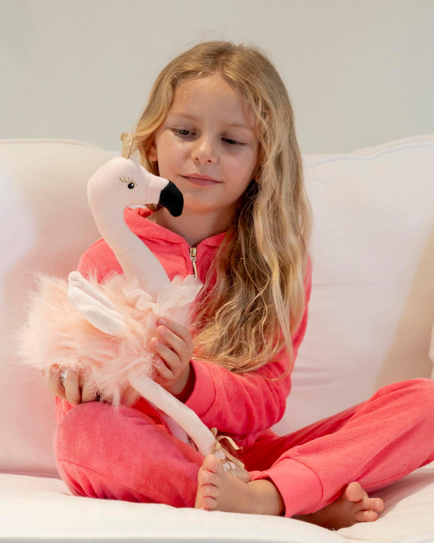 Laila and Lainey Plush Ballerina Flamingo Stuffed Animal 16.5 Inch Gold for Girls Birthday Gifts and Decor