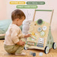Wooden Baby Push Walker And Toddler Pull Learning Activity Toy - Develop Motor Skills & Creativity - Multiple Activities Center