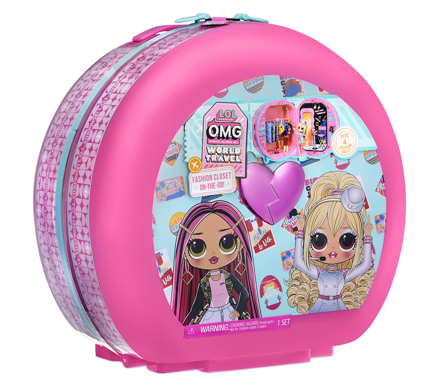 L.O.L. Surprise! Omg World Travel Fashion Closet On-The-Go With Rolling Storage Fits 4 Dolls And Accessories, Great Gift For Kids Ages 4+