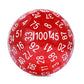 Dndnd Glitter Red Single D100 100 Sided Dice With Velvet Pouch (Glitter Red With White Number)