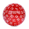 Dndnd Glitter Red Single D100 100 Sided Dice With Velvet Pouch (Glitter Red With White Number)