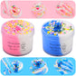 2 Pack Cloud Slime Kit With Blue Cake And Pink Peachy Babies Charms, Scented Diy Slime Supplies For Girls And Boys, Stress Relie