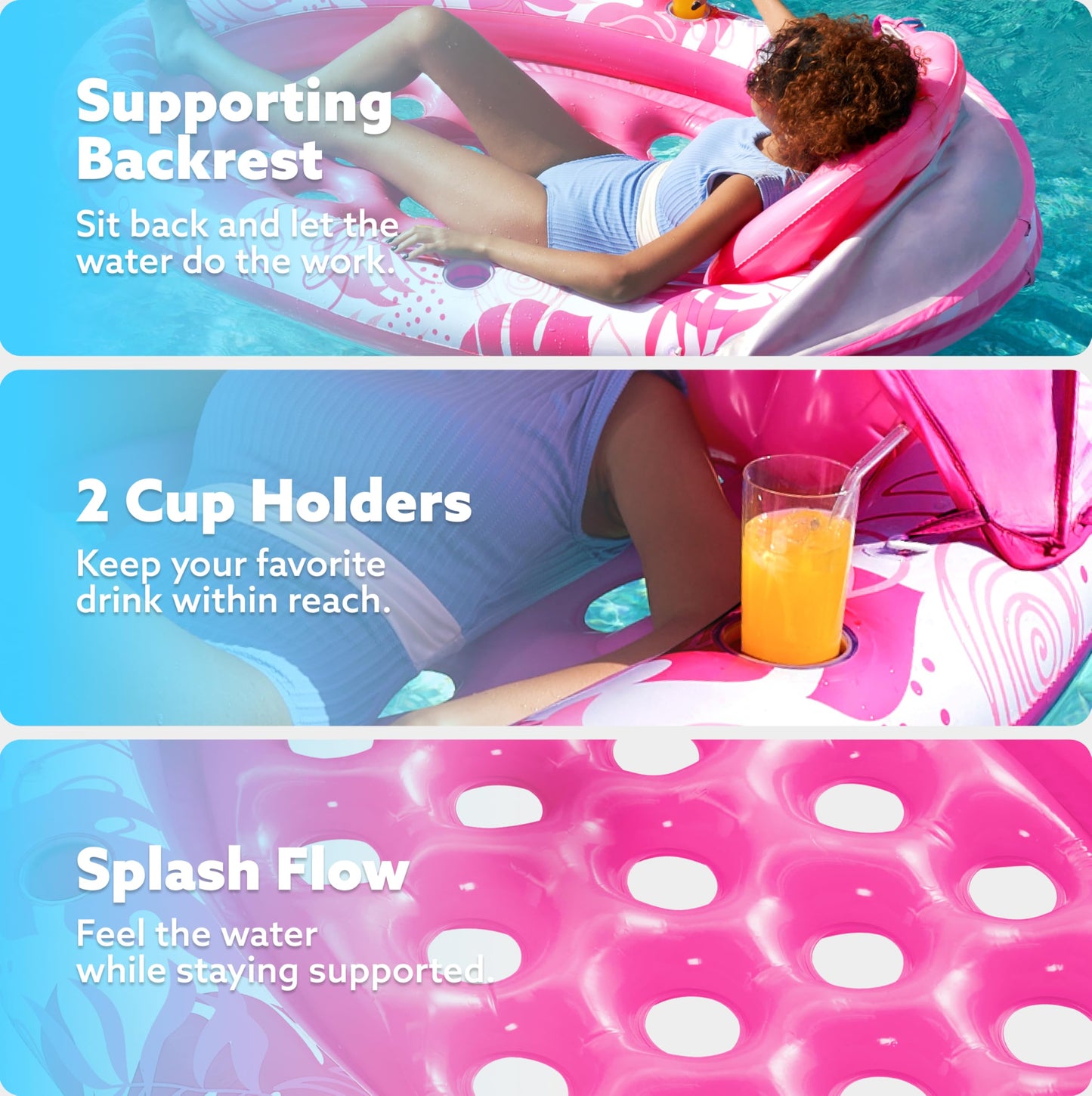 Sloosh Pool Floats With Canopy - Xl Oval Pool Raft Inflatable Float For Adults With Adjustable Sun Shade Cover, Swimming Pool Ta