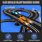 Electric Slot Car Race Track Sets - Race Car Track Sets With 4 High-Speed Slot Cars 1:43 With Headlights, 2 Hand Controllers, Du