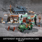 JOYCOLI WW2 Military Base Building Set - German Tiger Tank & Willys MB - Small - Gray/Green/Brown/Black - Model 99096