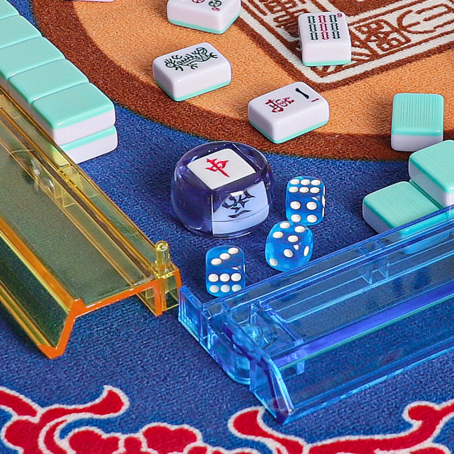 GUSTARIA American Mahjong Game Set - 166 Light Green Tiles, Melamine, Includes 4 Color Racks, 20"x9"x3", Light Green Carrying Bag
