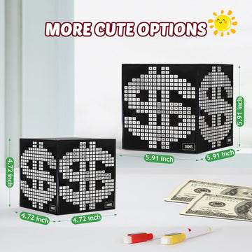 Primo Lines Piggy Bank For Adults,10K Savings Challenge Box, 5.91Inch Money Saving Box 10,000 With Counter For Savings Goal $300