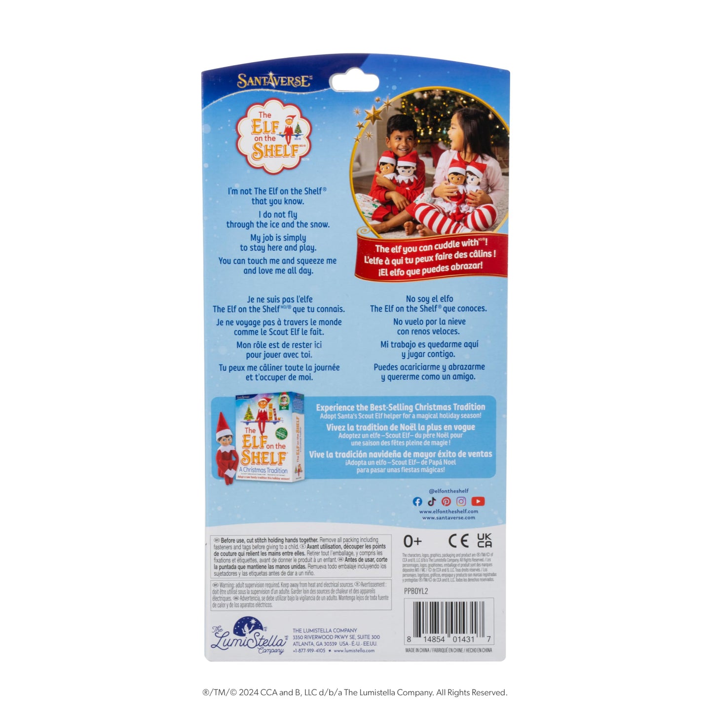 The Elf On The Shelf Plushee Pals - 17-Inch The Elf On The Shelf Scout Elf Plush Toys Blue Eyed Boy- Huggable And Lovable Stuffed Elf Plush