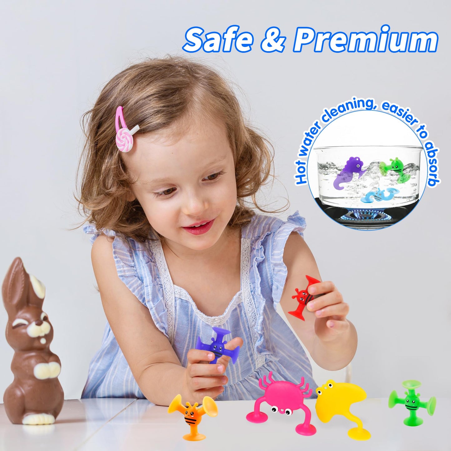 Suction Kids Bath Toys, 45Pcs Animal Suckers For 3 Years Old Toddlers, Window Shower Bathtub Tools With Dinosaur Eggshell Storag