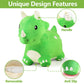 iPlay, iLearn Bouncy Pals Dinosaur Hopper Toy - Large Green Plush Triceratops for Kids, Perfect Outdoor Gift for Toddlers 2-6 Years
