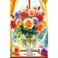 MINIWAN 500-Piece Jigsaw Puzzle for mature-themeds - Colorful Roses in Glass Vase  23x15 Inch Challenging Puzzle  Floral Puzzle for mature-themeds & Teens  enhanced Thick Cardboard Pieces with Reference Poster