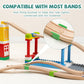 Wooden Train Track Accessories 28 pcs Wooden Track Connector Compatible with All Leading Brands Birthday Gift for Boys Girls,Dog