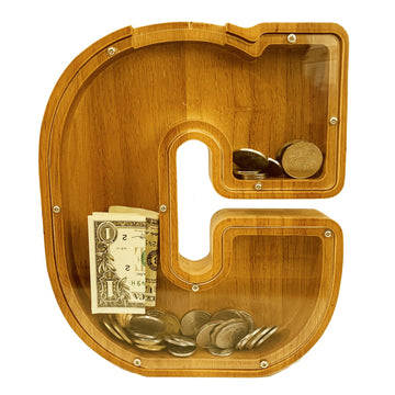 Personalized Wooden Letter Piggy Bank for Boys and Girls with Children's Letters, Customized Laser Engraved Names, Creative, Pig