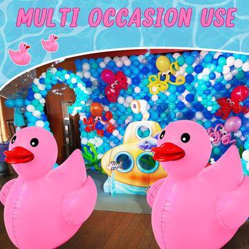 Hungdao Giant Inflatable Duck Pool Float - 4 Feet Large Pink Rubber Duck for Kids Summer Beach Party Decoration