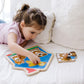 Melissa & Doug Jumbo Peg Wooden Puzzle - Multi-color Animal Puzzles for Toddlers Ages 1+, Small Size Educational Toy