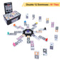 Gonoelec Double 12 Mexican Train Dominoes Set - 91 Color Dot Tiles, 8 Wooden Trays, 9 Train Markers, Classic Family Game