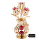 Matashi Valentine'S Day Gift For Women, Mom - Flower Bouquet Vase With Decorative Butterfly 24K Gold Plated Red Crystal Tabletop Ornament For Her, Wife, Daughter, Grandma