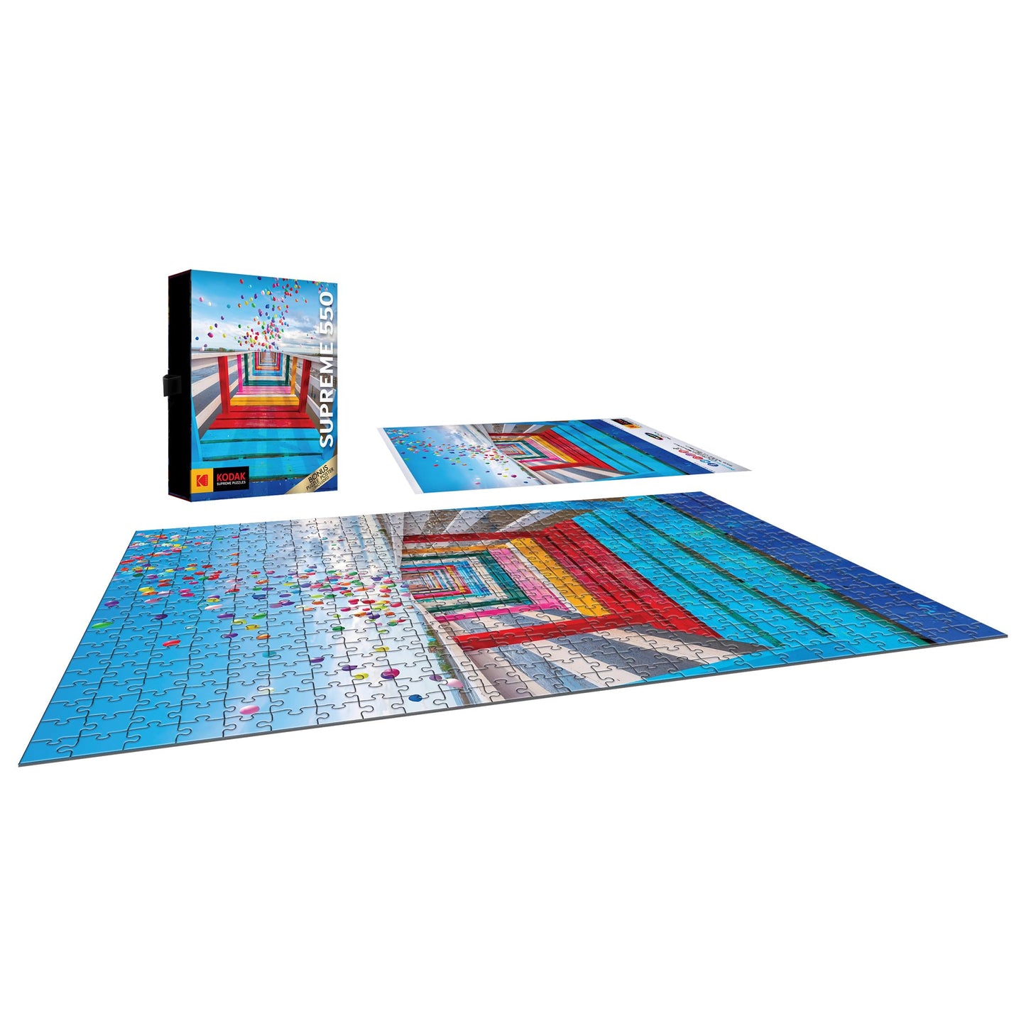 Roseart - Kodak Supreme Premium - Rainbow Bridge With Balloons - 550 Piece Jigsaw Puzzle For Adults