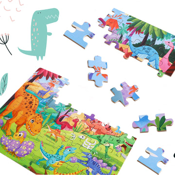 Yogeon Puzzles For Kids Ages 4-8, 3-5,100 Piece Dinosaur Puzzles For Toddler 4-6,Floor Puzzle Age 5-7 Children Learning Preschoo